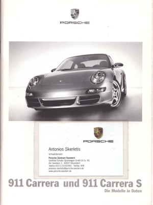 Porsche 911 Carrera Typ 997 Daten-Prospekt 6.2004