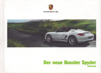 Porsche Boxster Spyder Typ 987 Prospekt 6.2009