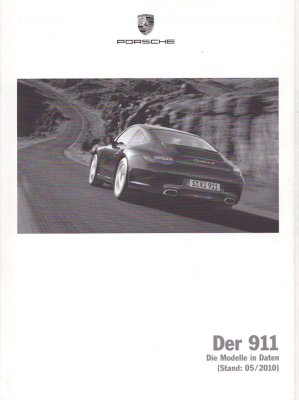 Porsche 911 Typ 997.2 Daten-Prospekt 5.2010