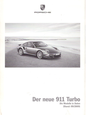 Porsche 911 Turbo Typ 997.2 Daten-Prospekt 9.2009
