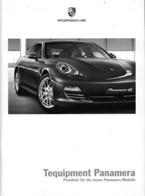 Porsche Panamera Typ 970 Tequipment Preisliste 9.2009
