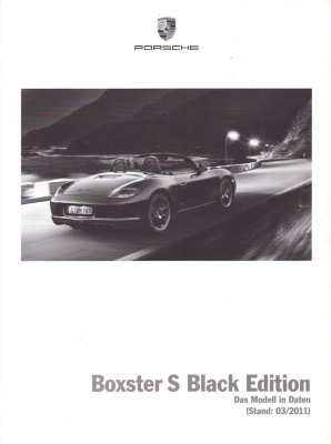 Porsche Boxster S Black Edition Typ 987 Daten-Prospekt 3.2011