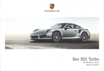 Porsche 911 Turbo Typ 991 Daten-Prospekt 3.2014