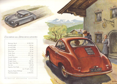 Preview: Posche 356 Prospekt ca. 1951 e