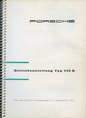 Porsche 356 B Bedienungsanleitung 1.1963