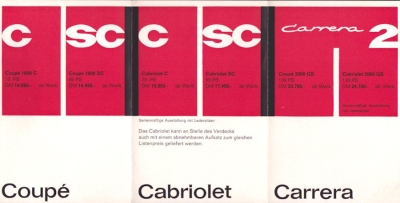 Preview: Porsche 356 C Preisliste 7.1963