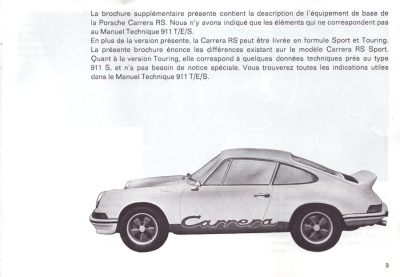 Preview: Porsche Carrera RS Bedienungsanleitung 1973 f
