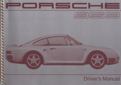 Porsche 959 Bedienungsanleitung 6.1987 e