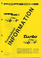 Porsche 911 SC / Turbo Kundendienst Information Modell 1982