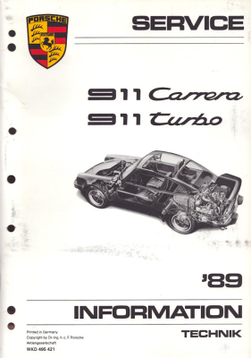 Porsche 911 Carrera Turbo Kundendienst Information Modell 1989 e