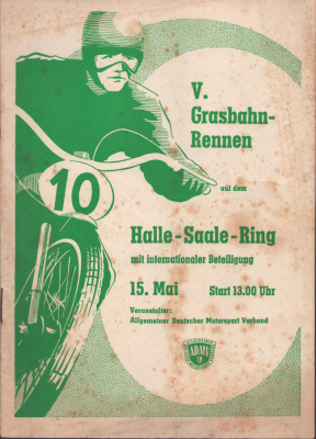 Programm 5. Grasbahnrennen Halle-Saale-Ring 15.5.1958