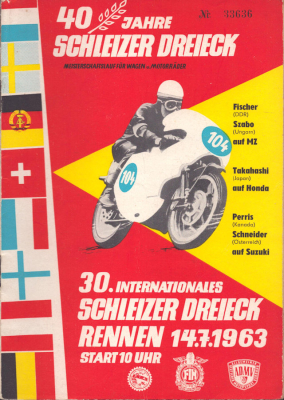 Programm 30. Schleizer Dreieck-Rennen 19.6.1963