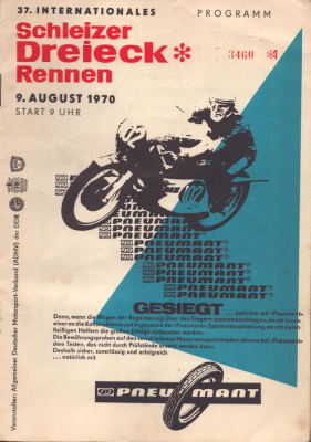 Programm 37. Schleizer Dreieck-Rennen 9.8.1970