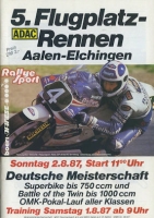 Program 5. Flugplatzrennen Aalen-Elchingen 1./2.8.1987