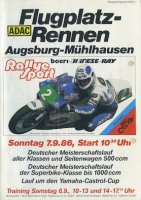 Program Flugplatzrennen Augsburg-Mühlhausen 7.9.1986