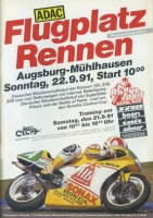 Program Flugplatzrennen Augsburg-Mühlhausen 22.9.1991