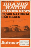 Program Brands Hatch National Car Races 7.4.1969