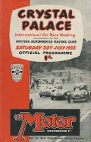 Programm Crystal Palace International Car Race Meeting 30.7.1955