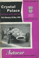 Programm Crystal Palace National (Open) Meeting 26.5.1958