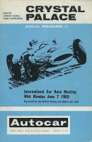 Program Crystal Palace National Open Car Race Meeting 7.6.1965