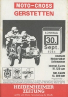 Programm Gerstetten Moto-Cross 30.9.1984