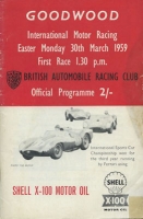 Program Goodwood International Motor Racing 30.3.1959