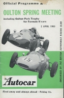 Program Oulton Park, Cheshire Spring Meeting 2.4.1960