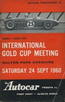 Programm Oulton Park, Cheshire Gold Cup Meeting Formula 1 24.9.1960