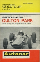 Program Oulton Park, Cheshire Gold Cup Meeting Formula 1 18.9.1965