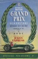 Programm Silverstone 5th RAC British Grand Prix 19.7.1952