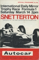 Programm Snetterton International Trophy Race Formula 1 14.3.1964