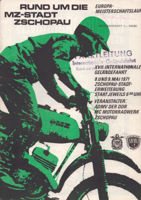 Programm 17. Int. Geländefahrt Rund um Zschopau 8./9.5.1971