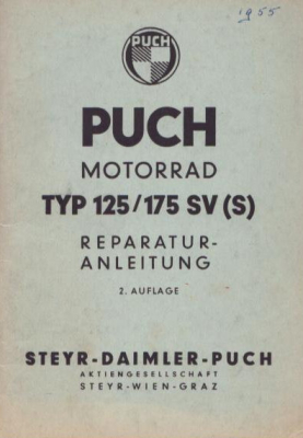 Puch Typ 125 / 175 SV(S) Reparaturanleitung 1955