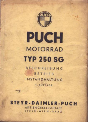 Puch 250 SG Bedienungsanleitung 1955