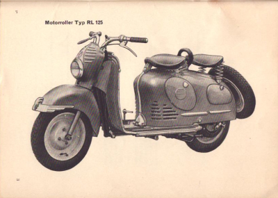 Preview: Puch Motor-Roller R / RL 125 Ersatzteilliste 8.1954