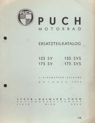 Preview: Puch 125 / 175 SV SVS Ersatzteilliste 10.1956
