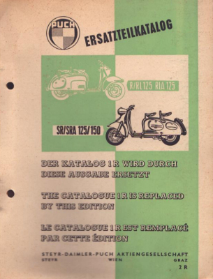 Preview: Puch SR / SRA 125 150 Ersatzteilliste 10.1958