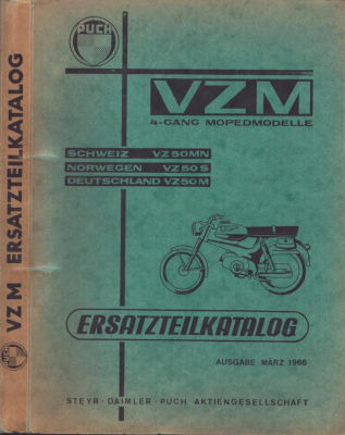 Puch VZ Moped Ersatzteilliste 3.1966
