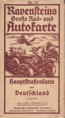 Ravenstein`s Rad- und Automobil-Karte Deutschland ca. 1925