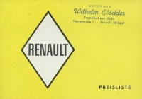 Renault pricelist spring 1960