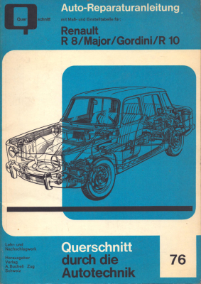 Renault 8 10 Reparaturanleitung 1970er Jahre