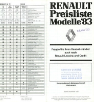 Renault pricelist 11.1982