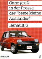 Renault 5 Presse-Prospekt 1983