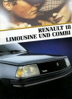 Renault 18 Limousine / 18 Combi brochure ca. 1983