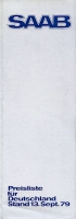 Saab Preisliste 9.1979