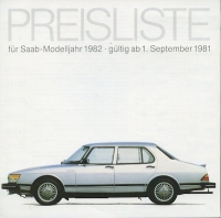 Saab Preisliste 9.1981