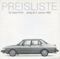 Saab Preisliste 1.1982