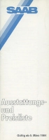 Saab Preisliste 3.1984
