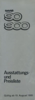 Saab 90 900 Preisliste 8.1985