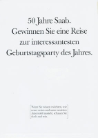 Saab Preisausschreiben "50 Jahre Saab" Prospekt 4.1987
